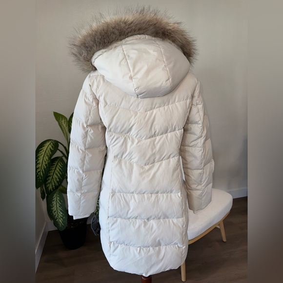 New Ralph Lauren RLL Faux-Fur-Trim Hooded Puffer Women’s Cream Coat Size M NWT - Picture 5 of 16